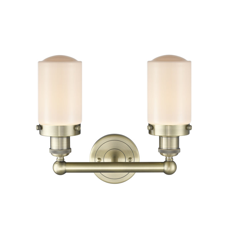 Erkson 2 - Light Dimmable Vanity Light, Matte White, Antique Brass