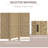 6 Panel Privacy Screen, Folding Room Divider 5.6', Wave Fiber Partition Wall, Natural Wood Placid For Living Room, Bedroom, Workspace Divider, 5.6' Reassuring Office Area