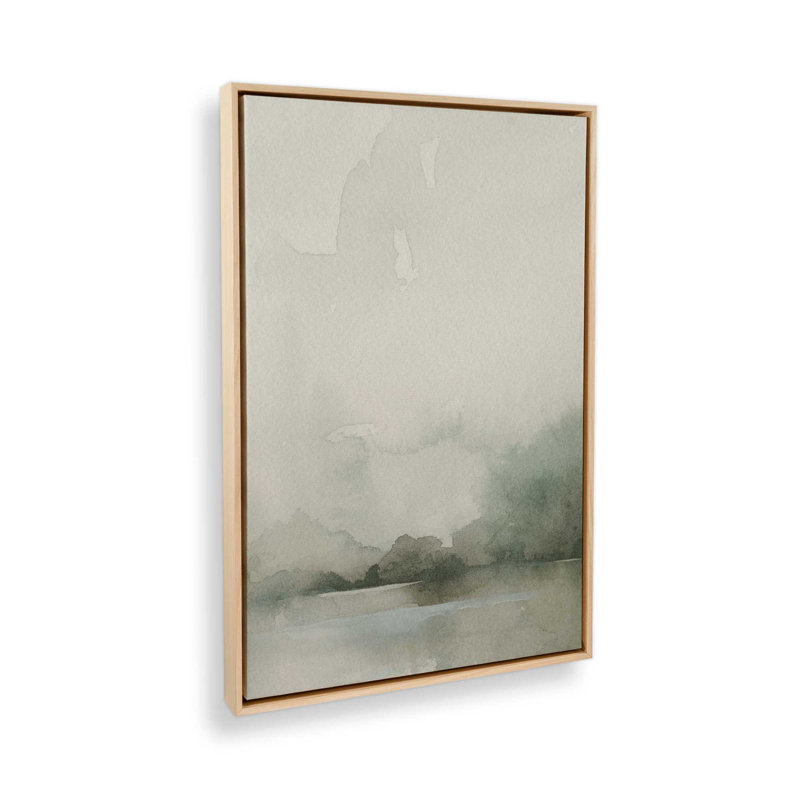 Impression sur toile «Mute Green Tranquility II», Cadre américain en érable flottant, H 48,75 po x l 32,75 po x P 1,75 po