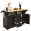 Grand îlot de cuisine 55,7 po avec 2 abattants, chariot de cuisine roulant sur 5 roulettes avec prise de courant, table de salle à manger pliante avec porte-épices et porte-serviettes, 3 tiroirs, pour la cuisine, la salle à manger, noir-118675902