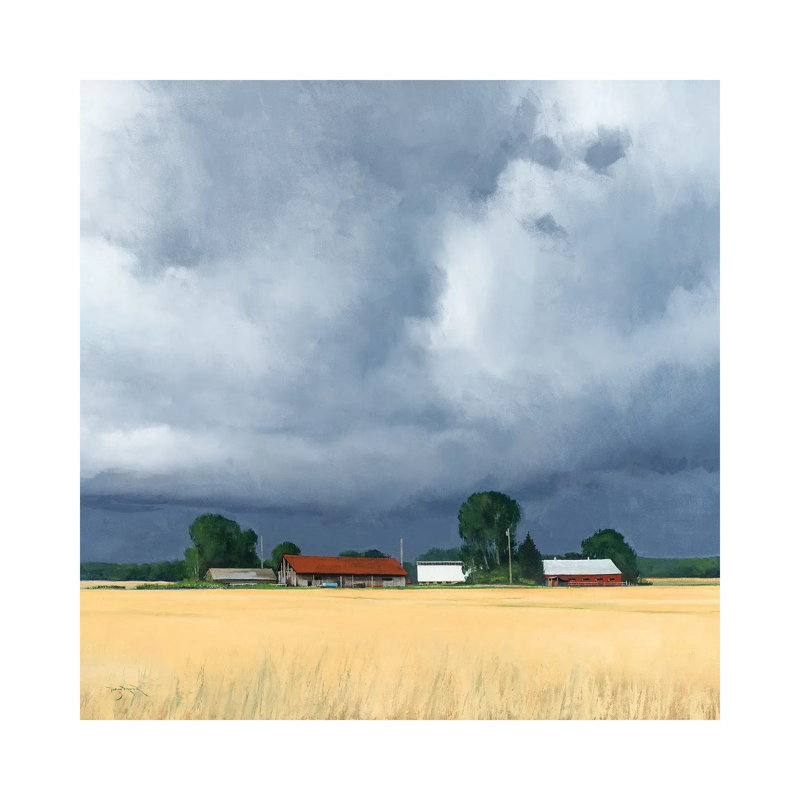 Door County Wheat And Weather by Ben Bauer - Wrapped Canvas Painting, 30.48 cm H x 30.48 cm W