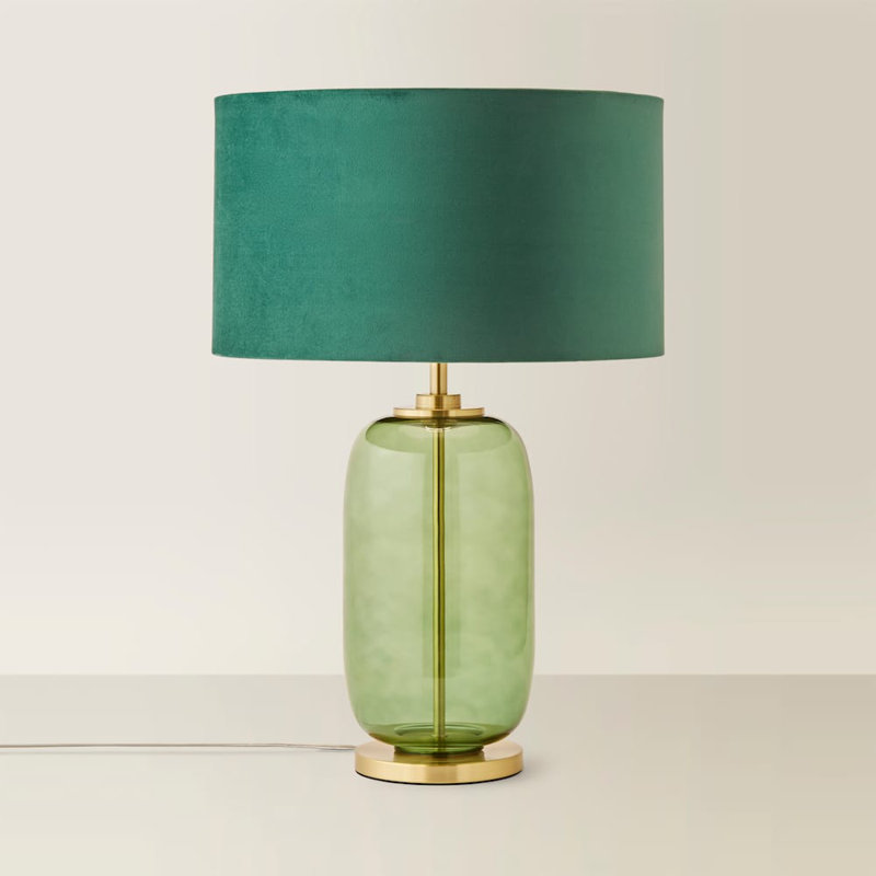 Andrevil Glass Table Lamp, Forest Green, Green