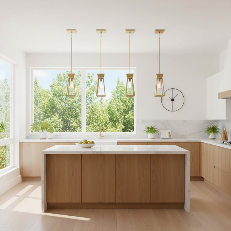 Luminaire suspendu 1 lumière Lucian, Laiton brossé