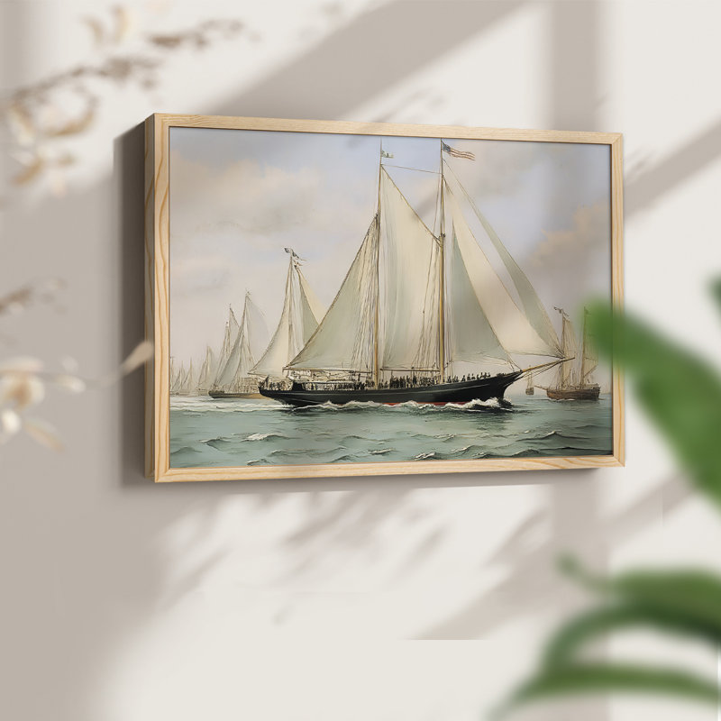 Nautical Series-CLX -Framed Print - Restickable, Natural, 11" H x 14" W
