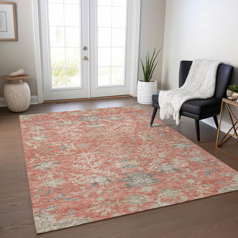 Tapis corail Cicel lavable à la machine intérieur / extérieur ACN1156, Rectangle 8 pi x 10 pi