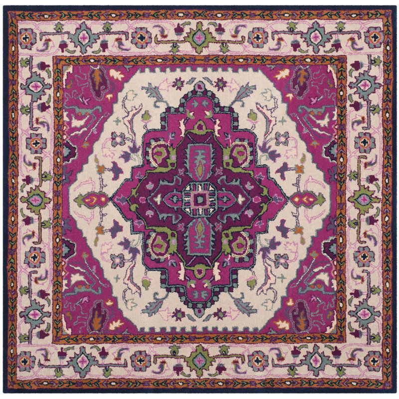 Tapis oriental en laine touffeté à la main Blokzijl, Carré 5 pi