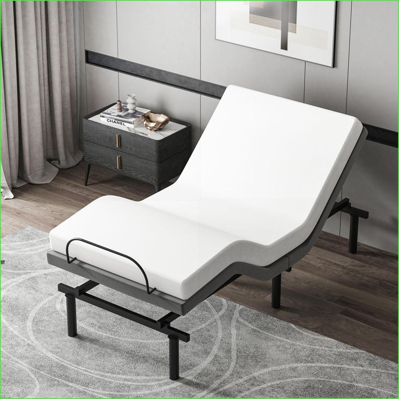 Twin XL Metal Adjustable Bed Frame with Zero Gravity, Memory &amp; Wireless Remote, Gray for Bedroom