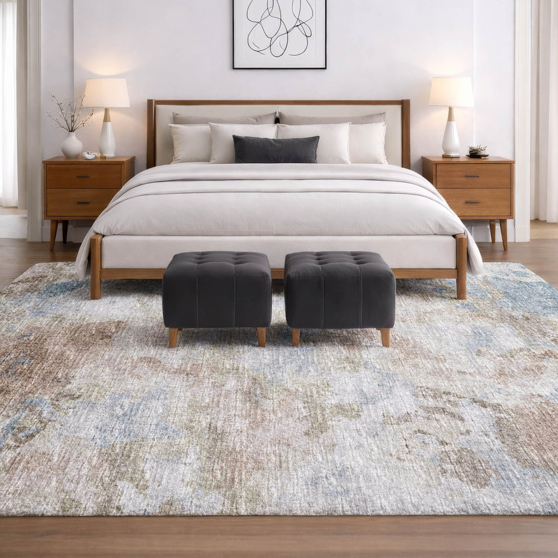 Tapis à poil long de qualité supérieure lavable à la machine ADS67, Moody, 10 pi x 14 pi