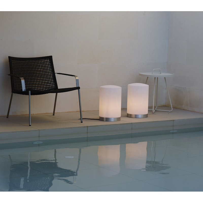 On-the-Move Outdoor Round Side Table, 17.4", White