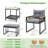 5 Piece Outdoor Conversation Set Rattan Armchairs With 2-Layer Coffee Table