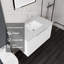 Meuble-lavabo suspendu de 91 cm avec lavabo et porte à fermeture en douceur-190874035