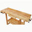 Établi en bois 55 po, banc de travail en bois robuste avec poignée réglable, table de travail du bois avec capacité de charge de 300 lb avec rangement pour garage, atelier, rangement à la maison