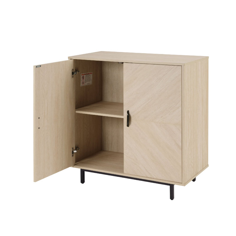 Armoire de rangement avec 2 portes, buffet moderne avec rangement, H 34,52 po x l 31,49 po x P 15,66 po, Jaune / Noir