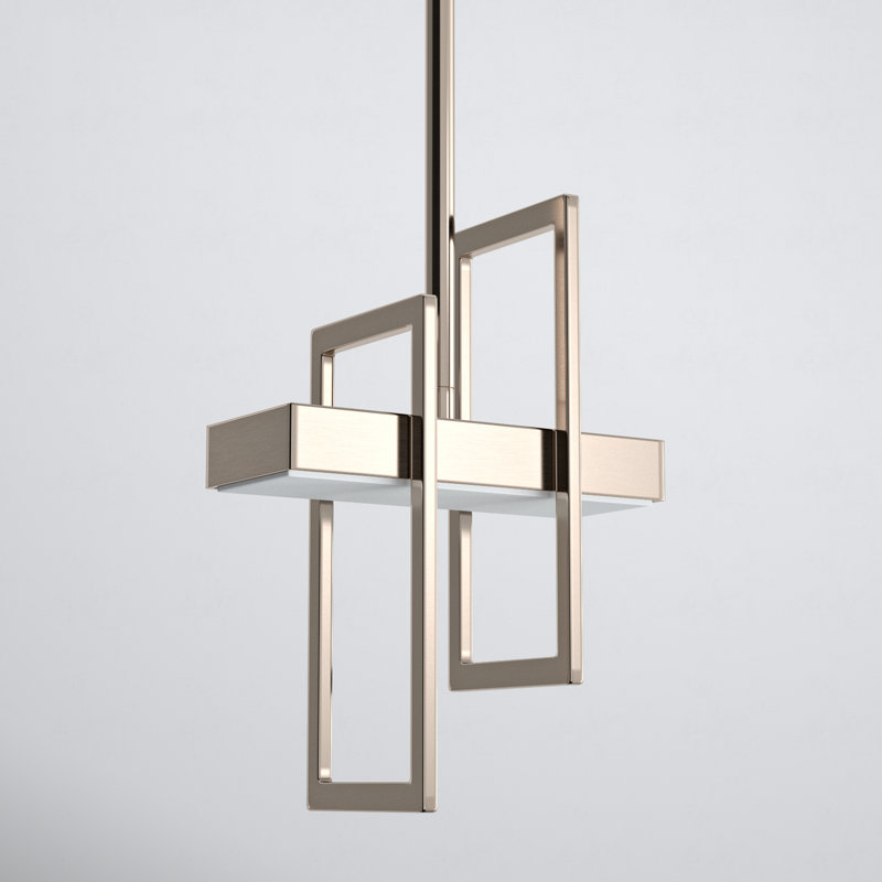 Saedi 1-Light Single Geometric LED Pendant, Brushed Nickel