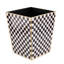 Mocha Check Glass Waste Bin-1542655429