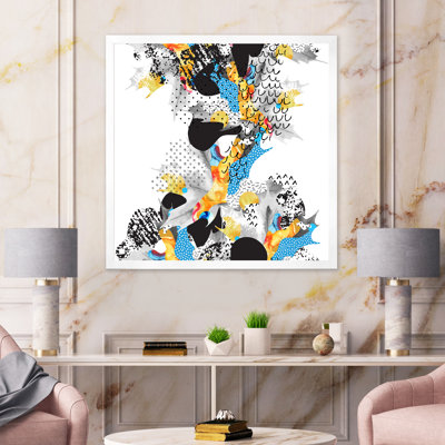 Minimal Fluid Shapes in Bauhaus Memphis Style - photographie encadrée sur toile