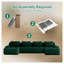Canapé modulaire modulaire vert en forme de U 146 po 146 po, siège surdimensionné à 4 places avec repose-pieds mobiles, aucun assemblage requis-644164202