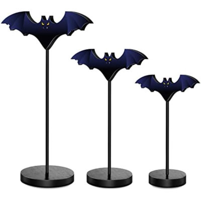 3 Pieces Tall Standing Bat Decor Halloween Tiered Tray Decor Set Halloween Bats Wood Sign For Home Farmhouse, 3 Sizes(Bat)