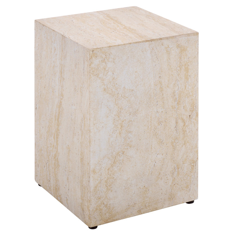 Aurielle Cube Accent Table, Travertine