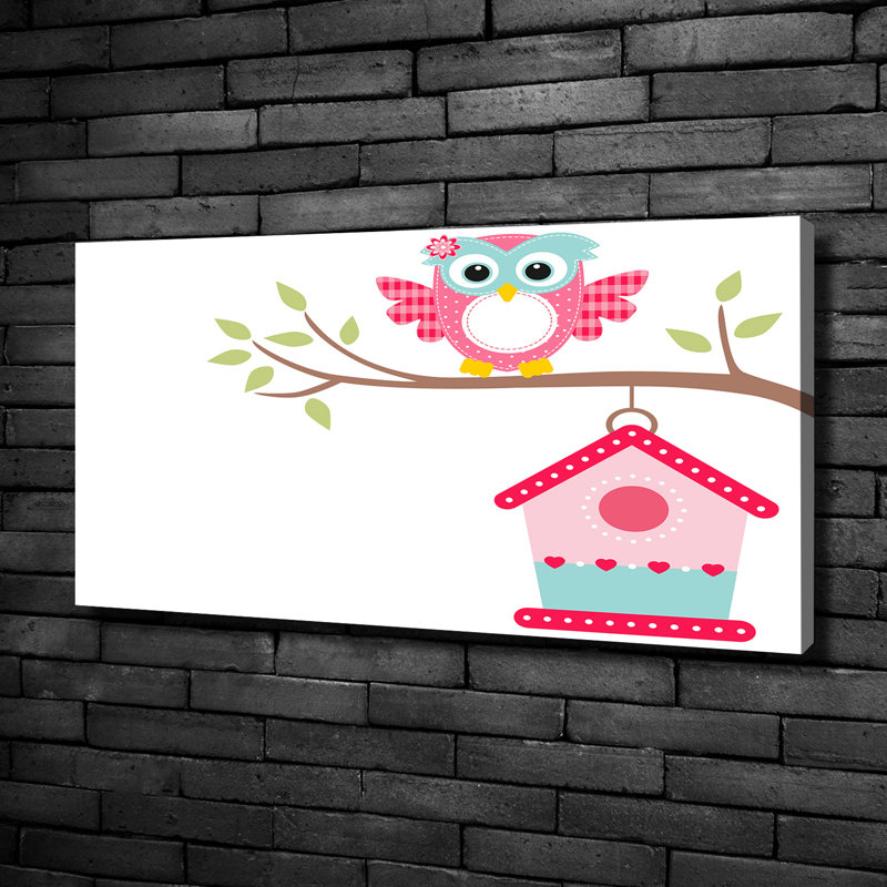 Owl On The Branch - Wrapped Canvas Print