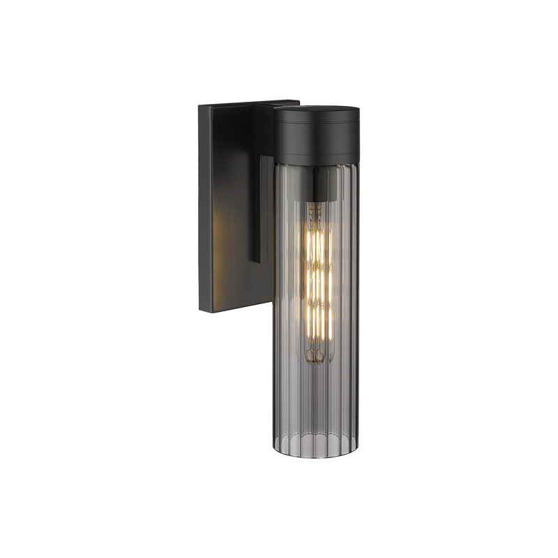 Applique murale 11 po Empire, H 12,63 po x l 5,5 po x P 3,13 po, Plaqué couleur fumée, Noir mat