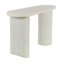 White Metal Handmade Oval Living Room Console Table with Ribbed Legs, 47" x 19" x 30"