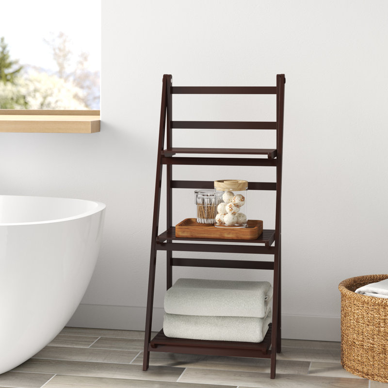 Nickalis Bamboo Bathroom Shelves, Espresso