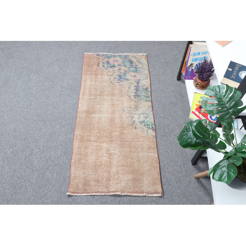 Handmade Vintage Turkish Rug With Soft Earth Tones And Floral Pattern For Aesthetic Bohemian Home Decor