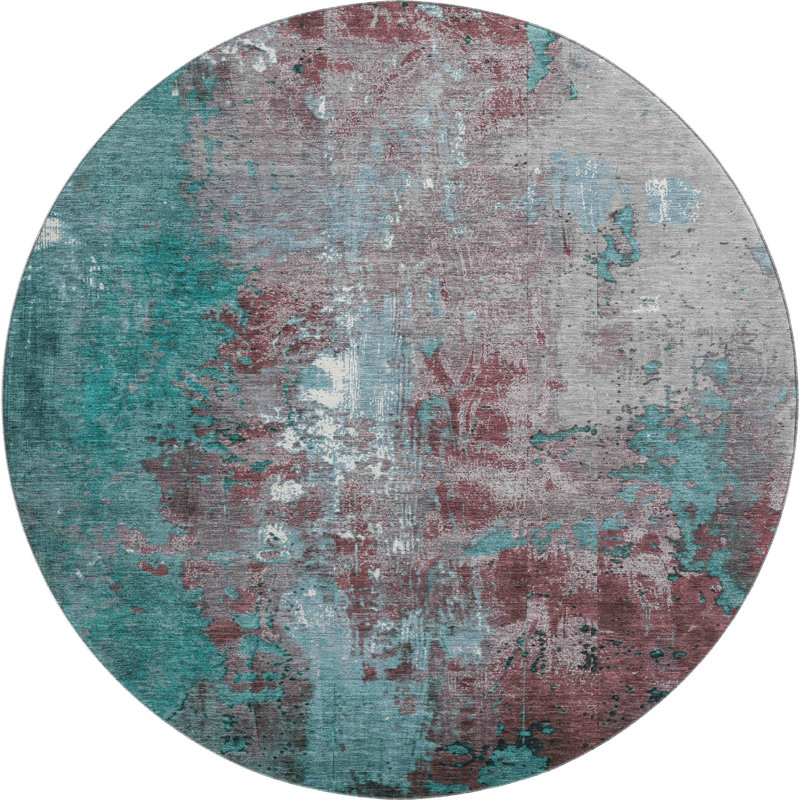Premium Machine Washable Crestover AMF1870 Abstract Rug, Round 8'