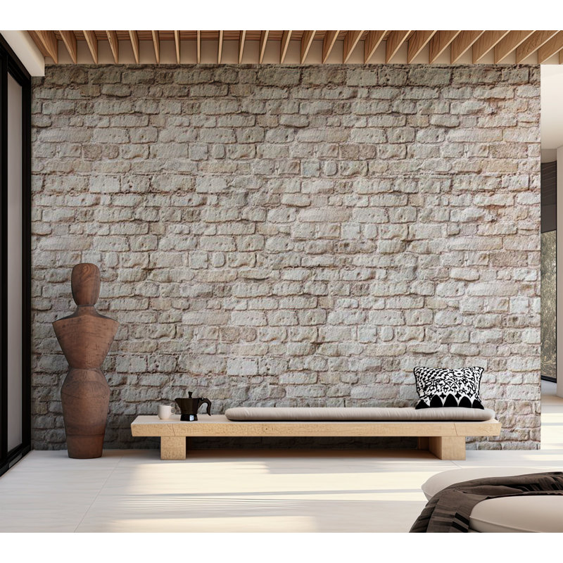 Adhésif mural Surface Surface - beige brique esthétique, L 137 po x L 96 po