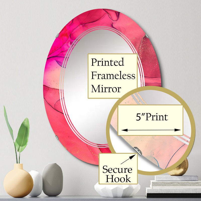 Miroir mural rose et beige, 30 po x 20 po