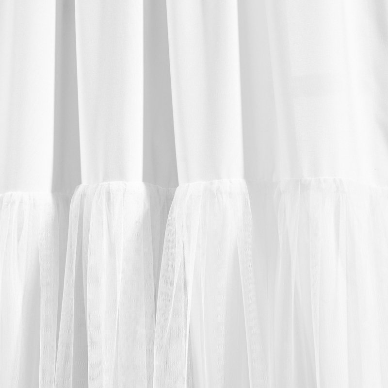 White Sheer Polyester Rod Pocket Window Curtains