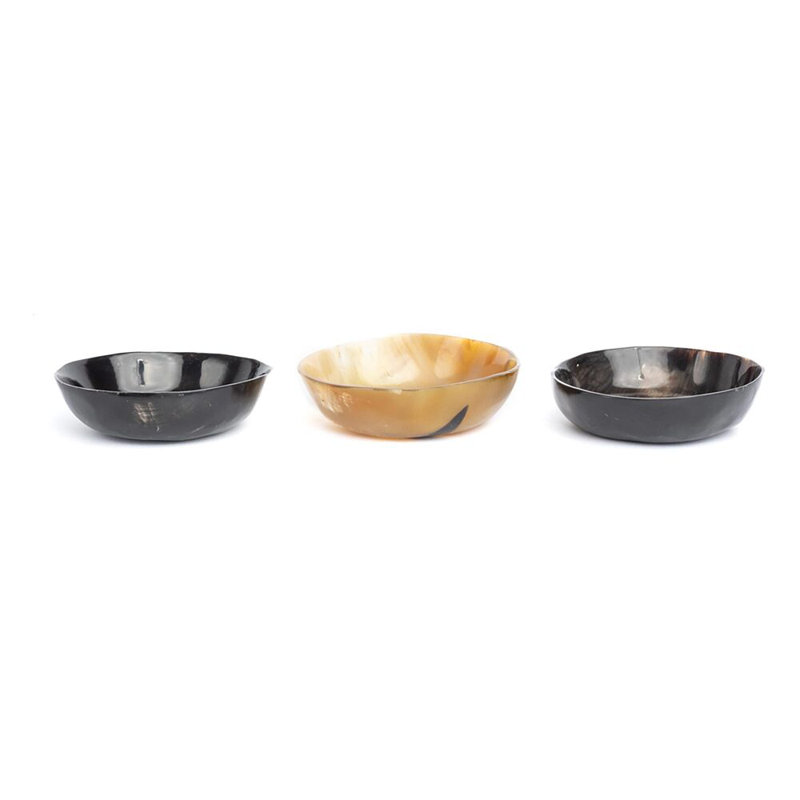 Ankole-Watusi Cow Horn Round Contemporary Decorative Bowl in Black