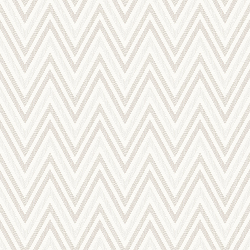 Geometric Deep Embossed Zigzag Pattern Chevron Wallpaper, Beige