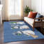 Tapis bleu marine Xhevrie bonhomme de neige lavable à la machine intérieur / extérieur-1838538920