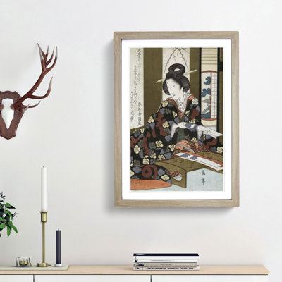 A Lady by Yashima Gakutei - Picture Frame Painting Print on Paper