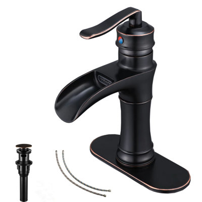 Single-Hole Single-handle Bathroom Faucet with Drain Assembly