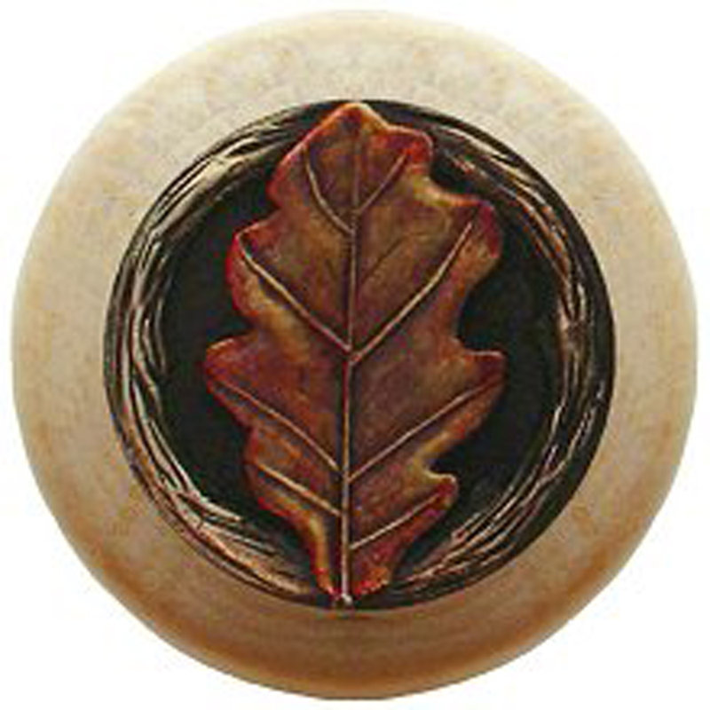 Leaves Mushroom Knob, Brass Hand Tinted