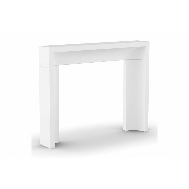 Beveled Curved Cast Stone Fireplace Surround, 48" H x 60" W x 10" D, Gray