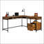 Élégant bureau en forme de L avec bureau spacieux de 1 pouce d'épaisseur et rangement intégré, parfait pour l'efficacité du bureau à domicile