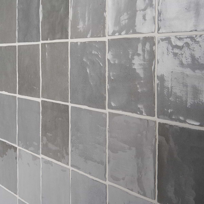Portmore 4X4 Glazed Ceramic Tile, Gray