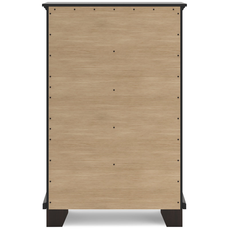Brown Contemporary 5-Drawer Chest with Dovetail Drawer