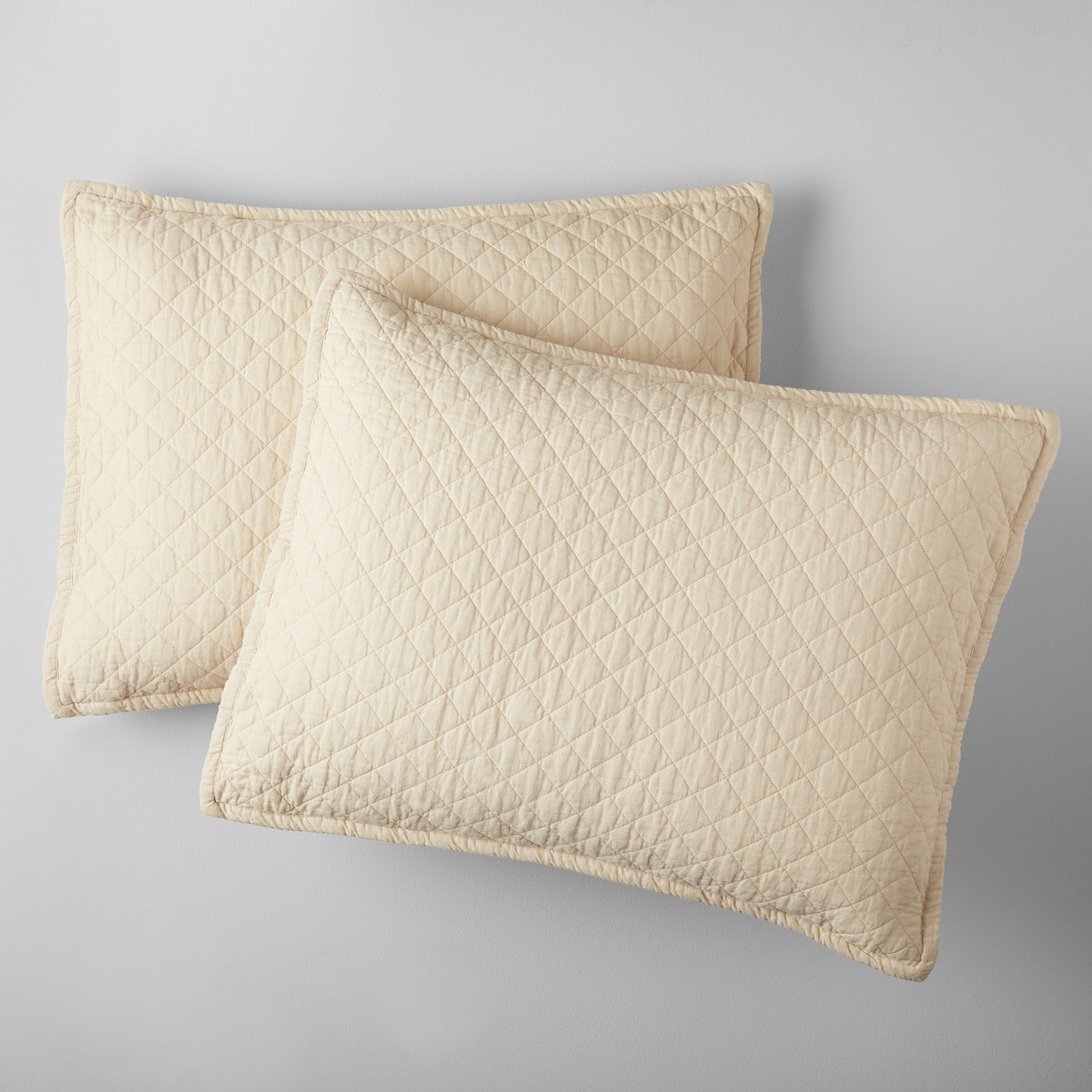Jeffen Linen Blend Sham Set, King, Ivory