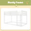 Lit superposé bas simple au-dessus de simple, lit superposé au sol avec échelle, lit superposé simple en bois massif pour enfants et enfants-687980453