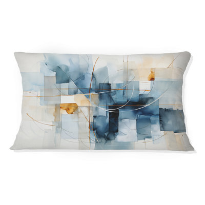 «Blue Grey Line Art Abstract Geometrics II», dessin au trait imprimé