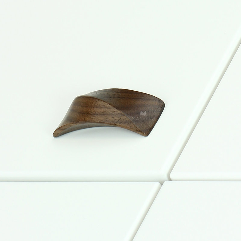 Ridged Designer Wood 6 5/16" Center to Center Arch Pull, Walnut, 2 5/8"