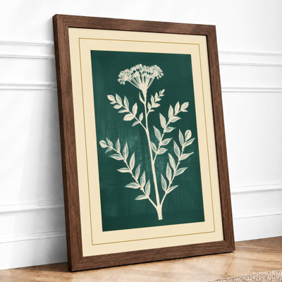 Study in White Botanical - Framed Print