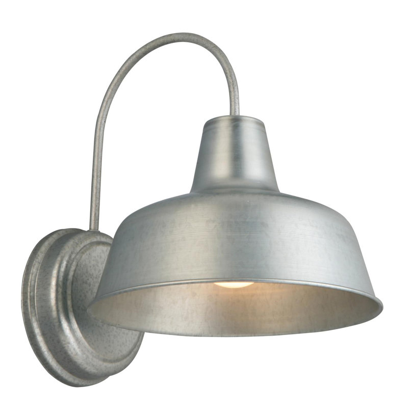 Luminaire de grange d'extérieur Jaklynn, Galvanisé, H 13,13 po x l 10,38 po x P 12,63 po