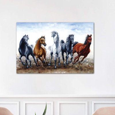Wild Arabians by Richard Young - Wrapped Canvas Painting