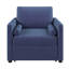 Lit de chaise ajustable - Velours bleu encre, ensemble de chaise 3 en 1
